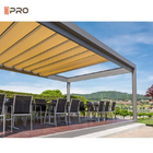 Pergola moderna retrattile in alluminio impermeabile copertura parasole a baldacchino scorrevole su tetto in filo metallico