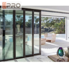 Porte scorrevoli in alluminio rivestite in polvere Porte di patio di vetro temperato a doppio vetro