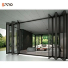 Porte pieghevoli in alluminio gigante su misura Porte di vetro pieghevole europee nere