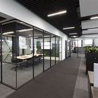 Porte di legno di vetro glassate della divisione di profilo di alluminio per l'ufficio moderno