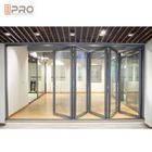 Le porte Bifold di alluminio commerciali insonorizzate raddoppiano la rata che facile di vetro il doppio bifold verticale della porta ha lustrato bifold
