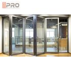 Le porte Bifold di alluminio commerciali insonorizzate raddoppiano la rata che facile di vetro il doppio bifold verticale della porta ha lustrato bifold