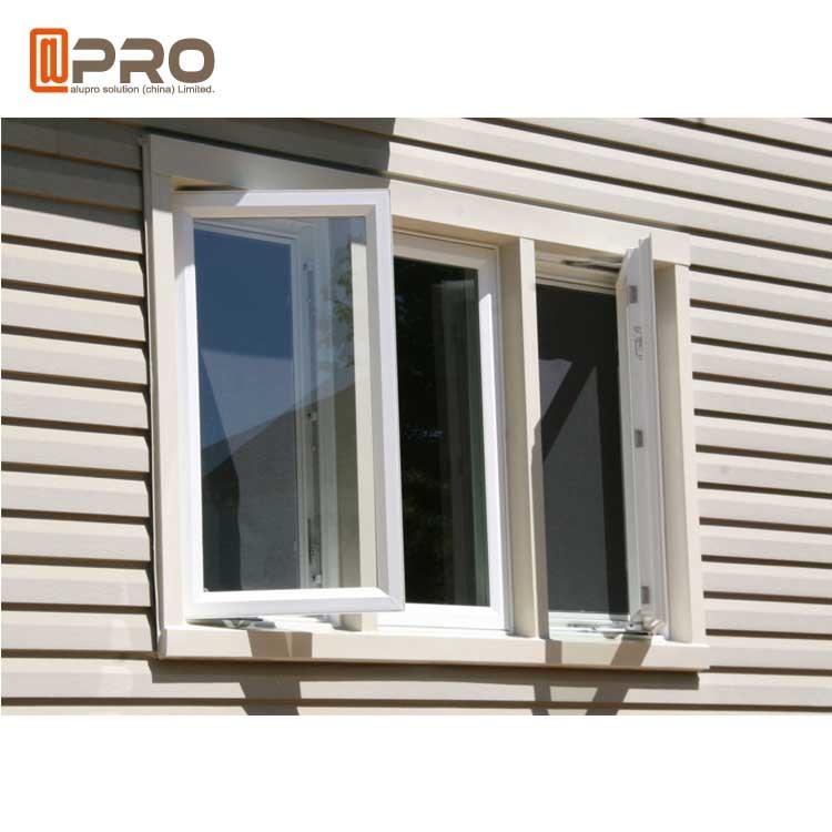 Sostituzione tripla francese di alluminio di Windows della stoffa per tendine in casemen di alluminio di colore della stoffa per tendine dell'importazione aperta manuale bianca della finestra