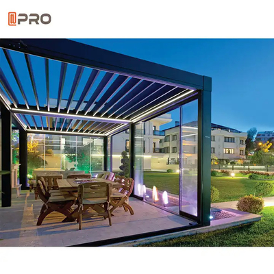 Pergola in alluminio moderno su misura Patio Outdoor Automatic Opening Louvered Roof Pergola