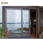 I portelli scorrevoli del patio sezionale di alluminio raddoppiano il rivestimento di vetro temperato della polvere