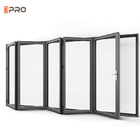2.0mm Alluminio Bi Fold Porta Doppia Vetrata Scorrevole Porta Pieghevole Esterno Edificio Residenziale