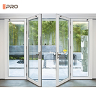 Personalizza le dimensioni delle porte a battente in alluminio con vetro battente con serratura in vetro e telaio in acciaio