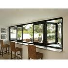 Windows Bifold di alluminio residenziale con la finestra adiatermica nera o su misura del Bi-popolare di colore che fa scorrere finestra piegante