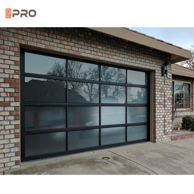 Porta di garage in alluminio sezionale intelligente 8x7 parti chiare materiale di vetro